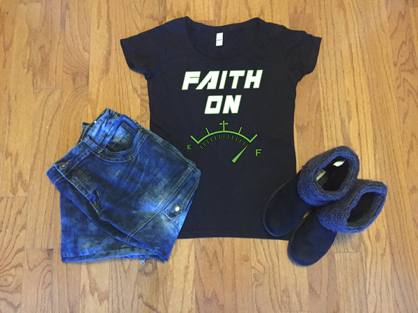 Faith On Full T-shirt - Peachy Brass