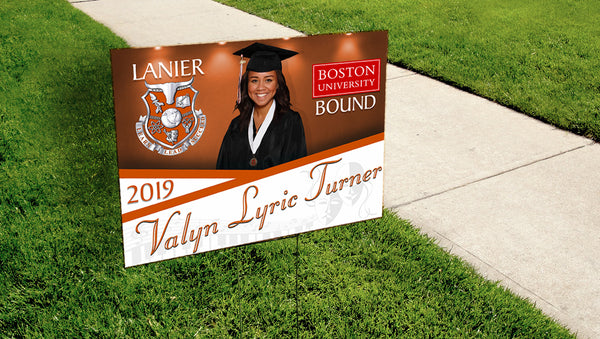 Custom Graduation Yard Sign - Peachy Brass