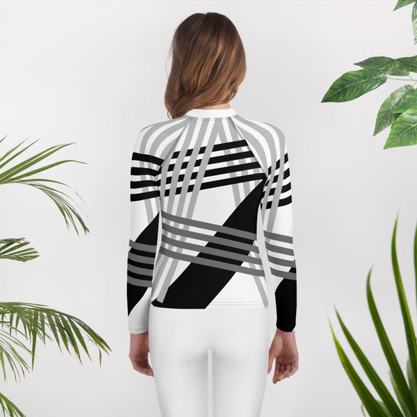 Peachy Brass Abstract Youth Rash Guard
