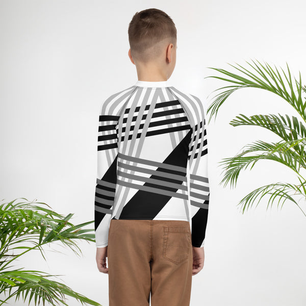 Peachy Brass Abstract Youth Rash Guard