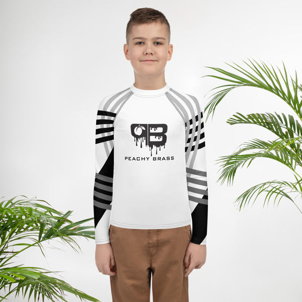 Peachy Brass Abstract Youth Rash Guard