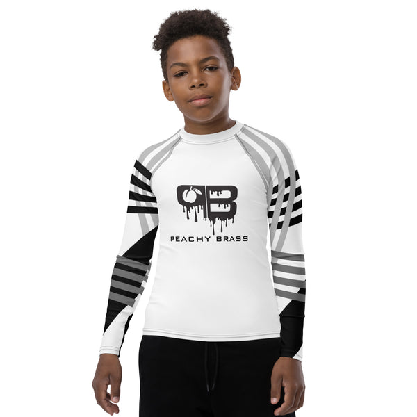 Peachy Brass Abstract Youth Rash Guard