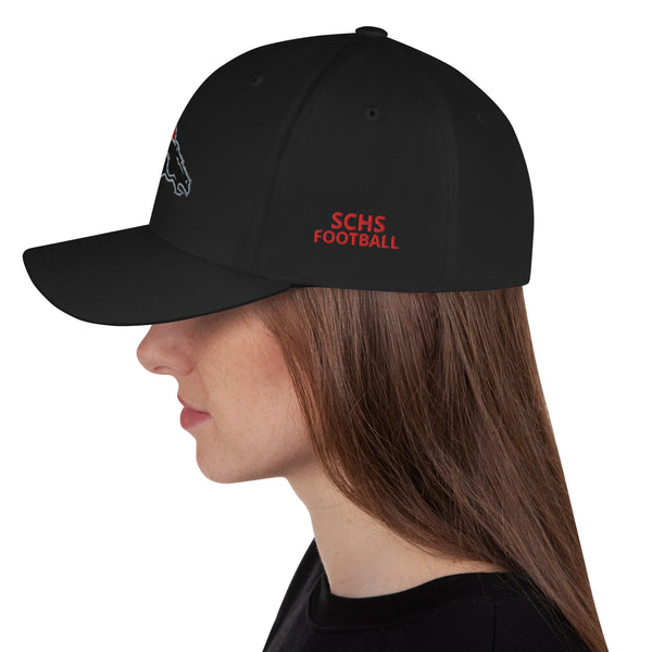 Strawberry Crest Structured Twill Cap (Football),  - Peachy Brass
