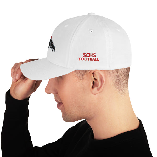 Strawberry Crest Structured Twill Cap (Football),  - Peachy Brass