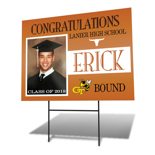 Custom Graduation Yard Sign - Peachy Brass