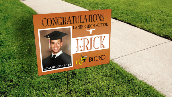 Custom Graduation Yard Sign - Peachy Brass