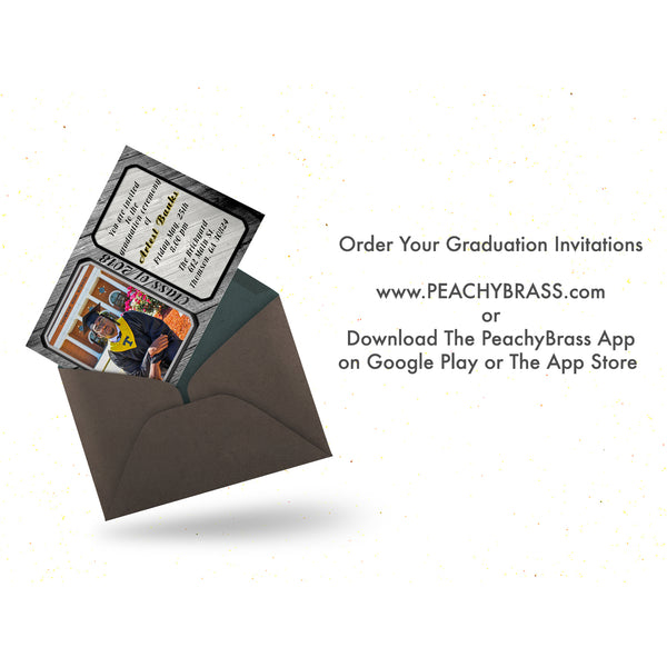 Custom Graduation Invitations - Peachy Brass