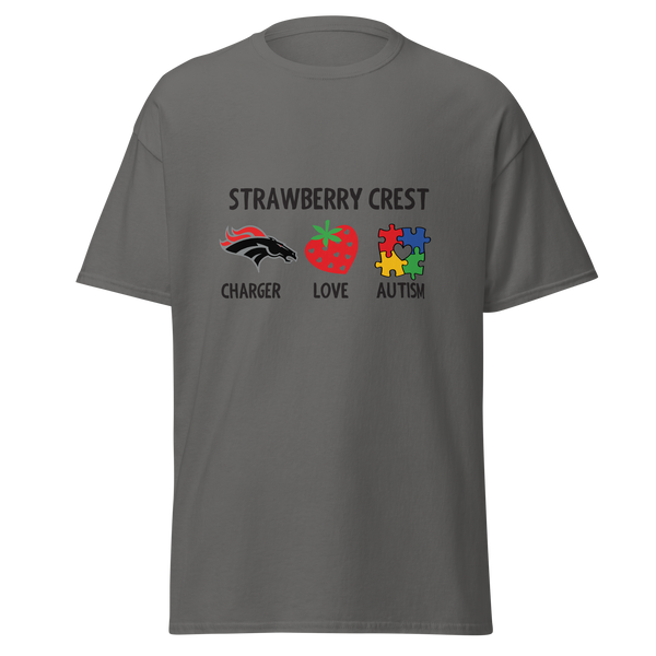Strawberry Crest Autism Strawberry Heart Shirt