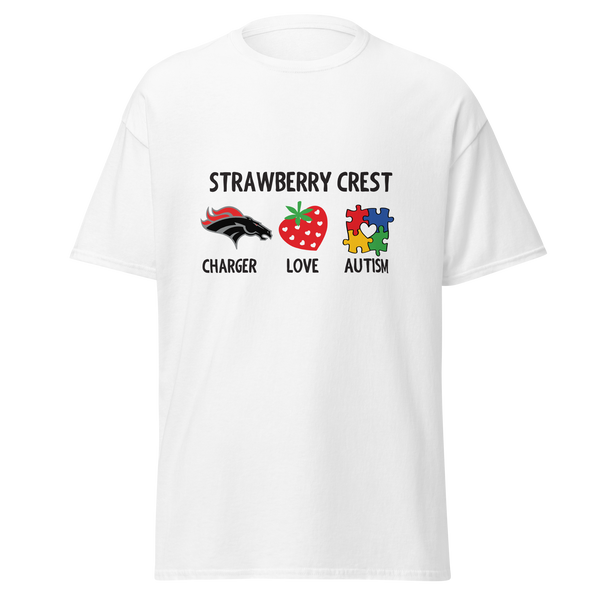 Strawberry Crest Autism Strawberry Heart Shirt
