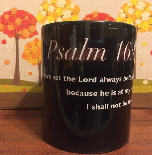Psalms 16:8 Mug - Peachy Brass