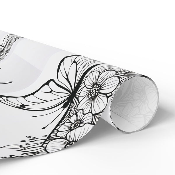 Whimsical Butterfly Coloring Wrapping Paper