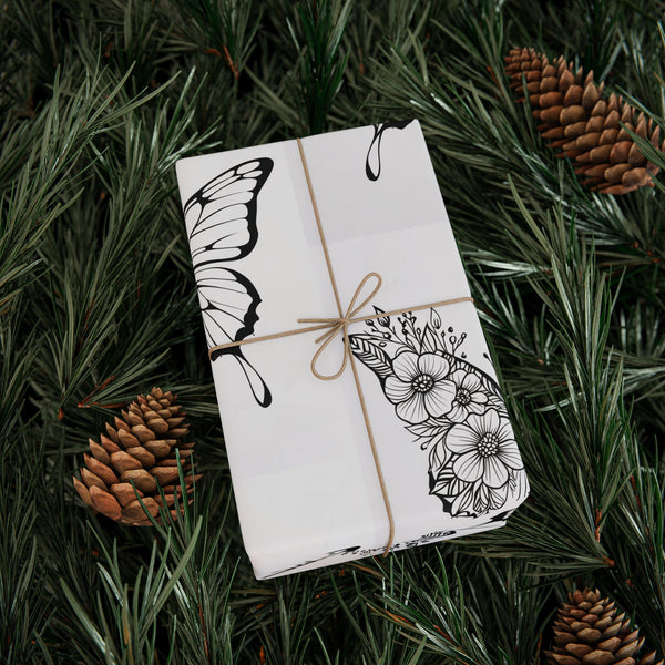 Whimsical Butterfly Coloring Wrapping Paper