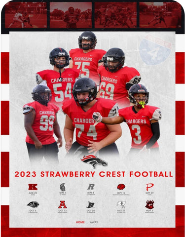 Strawberry Crest(SCHS) Chargers Football Shirt - Peachy Brass