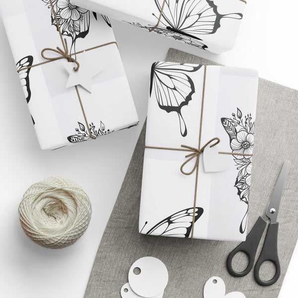 Whimsical Butterfly Coloring Wrapping Paper