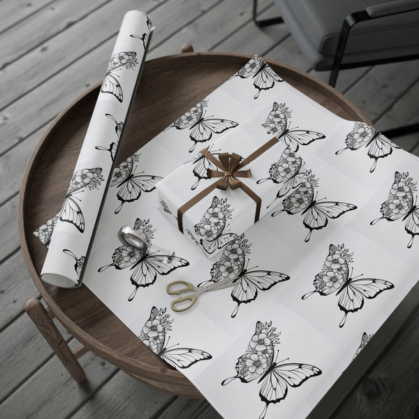 Whimsical Butterfly Coloring Wrapping Paper