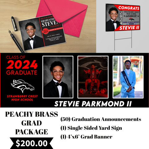 Peachy Brass Graduation Package (Reusable/Keepsake)