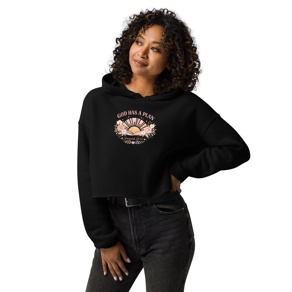 God Has A Plan Crop Hoodie