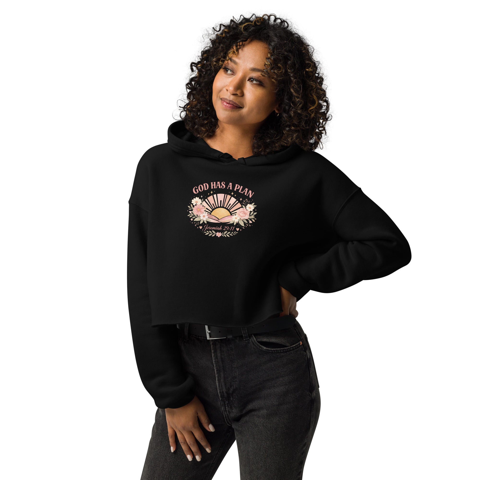 God Has A Plan Crop Hoodie