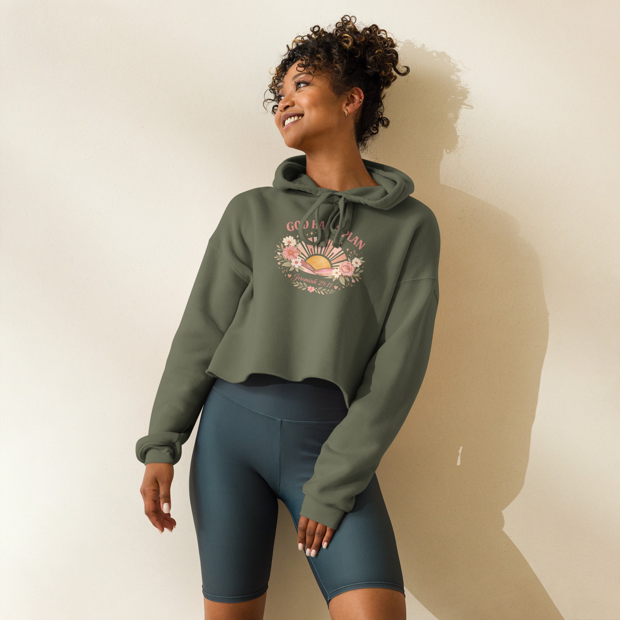 God Has A Plan Crop Hoodie
