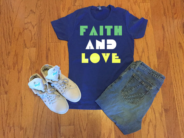 Faith and Love T-shirt - Peachy Brass