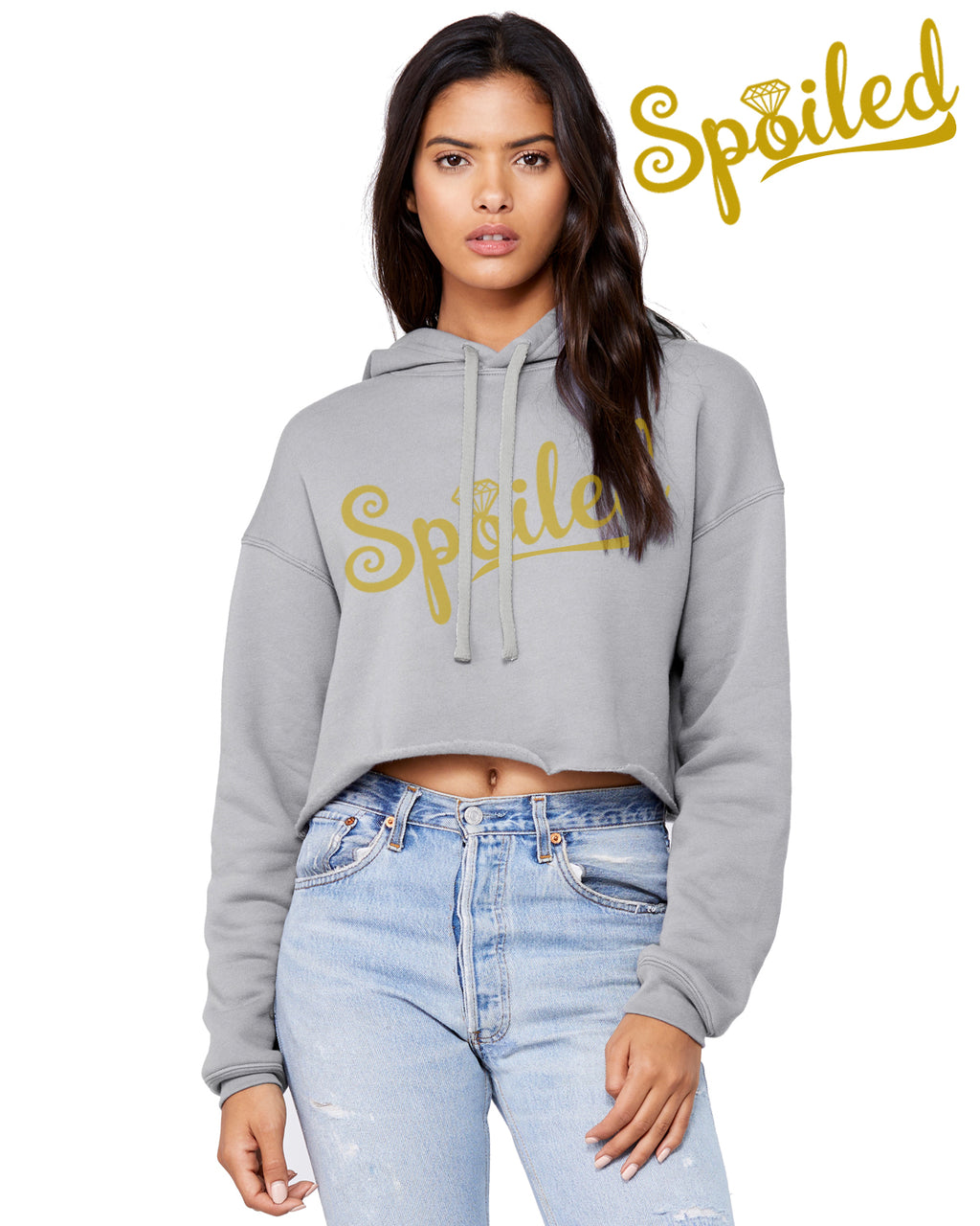 Spoiled Crop Top Hoodie - Peachy Brass