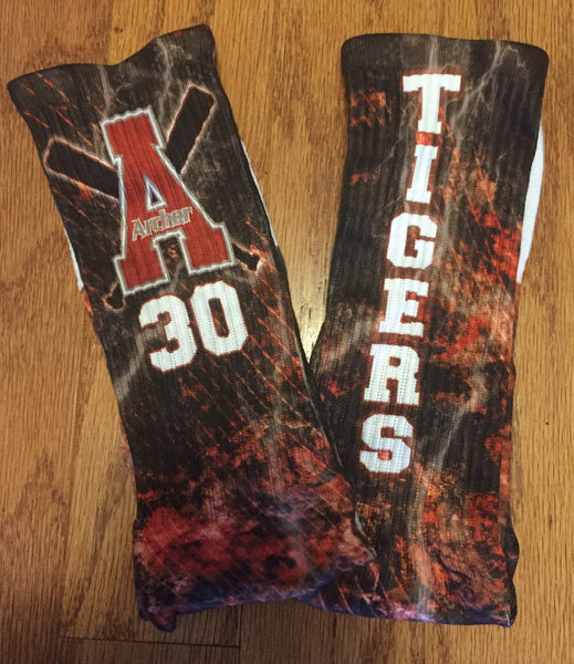 Archer Tigers Baseball Socks - Peachy Brass
