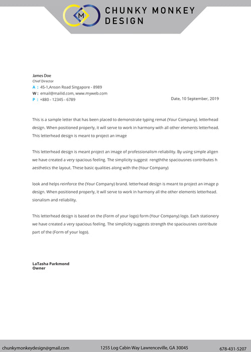 Custom Letterhead Design - Peachy Brass