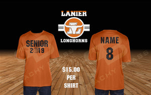 Lanier Longhorns Senior Shirts - Peachy Brass
