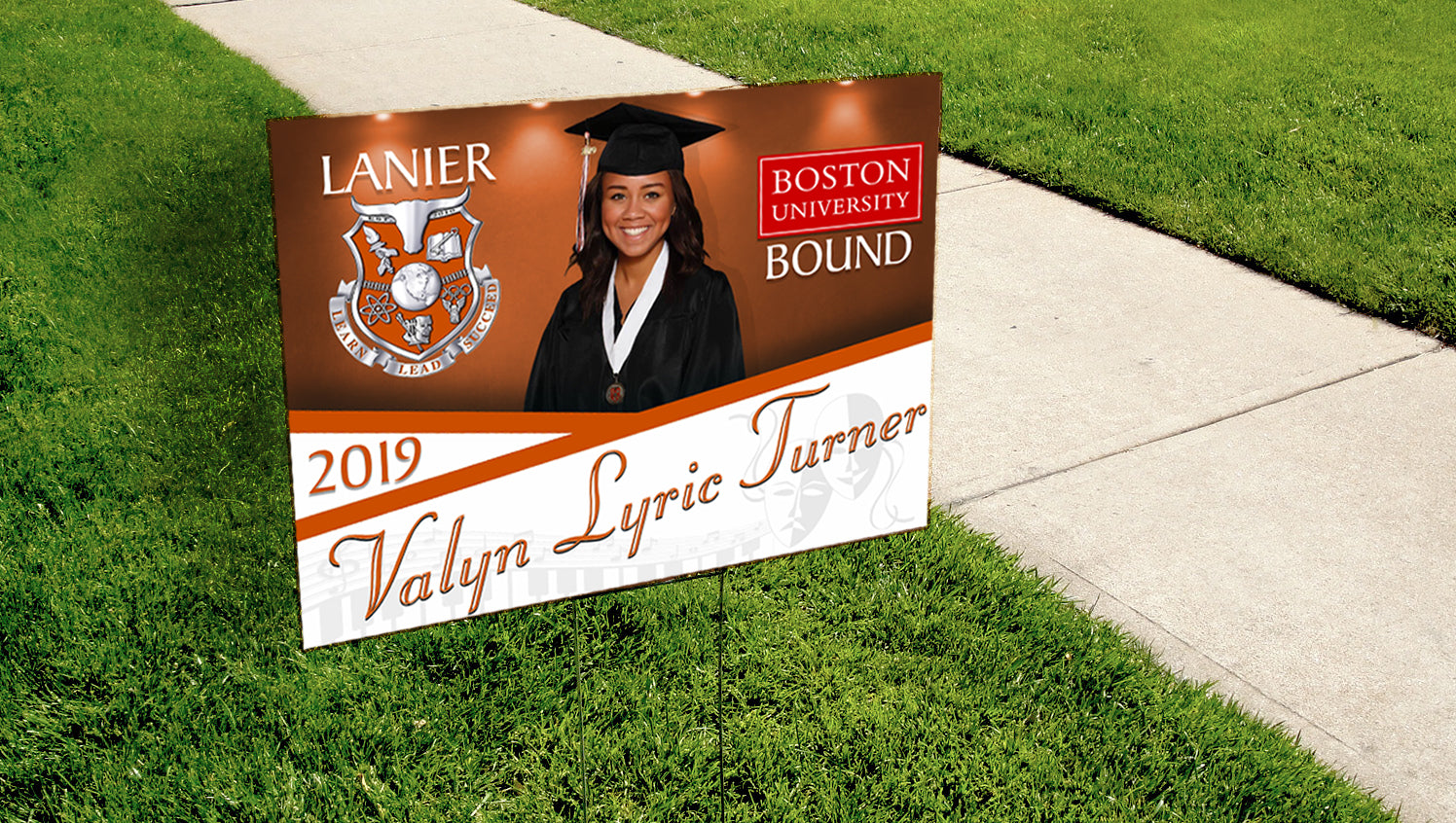 Custom Graduation Yard Sign - Peachy Brass