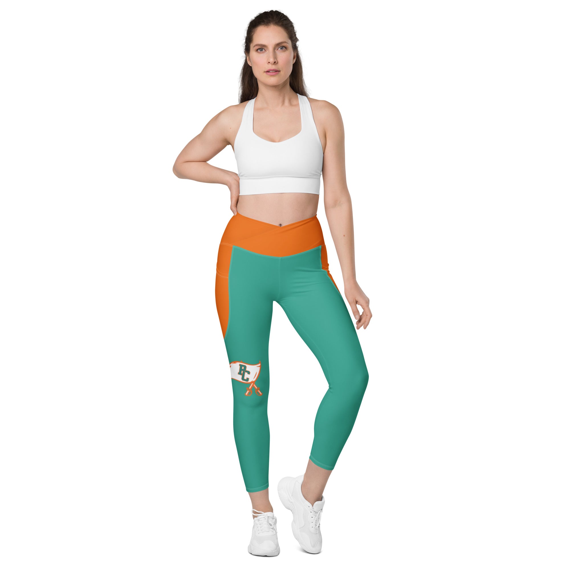 Plant City Raiders Crossover Leggings with pockets - Peachy Brass