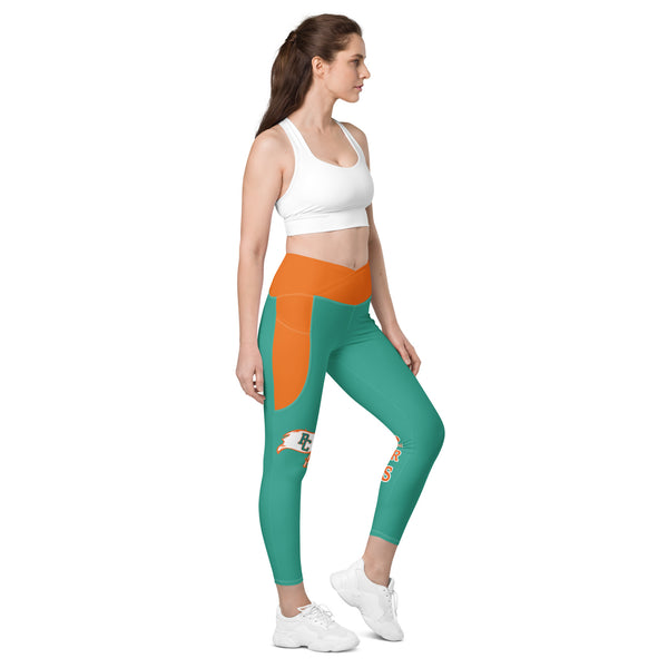 Plant City Raiders Crossover Leggings with pockets,  - Peachy Brass