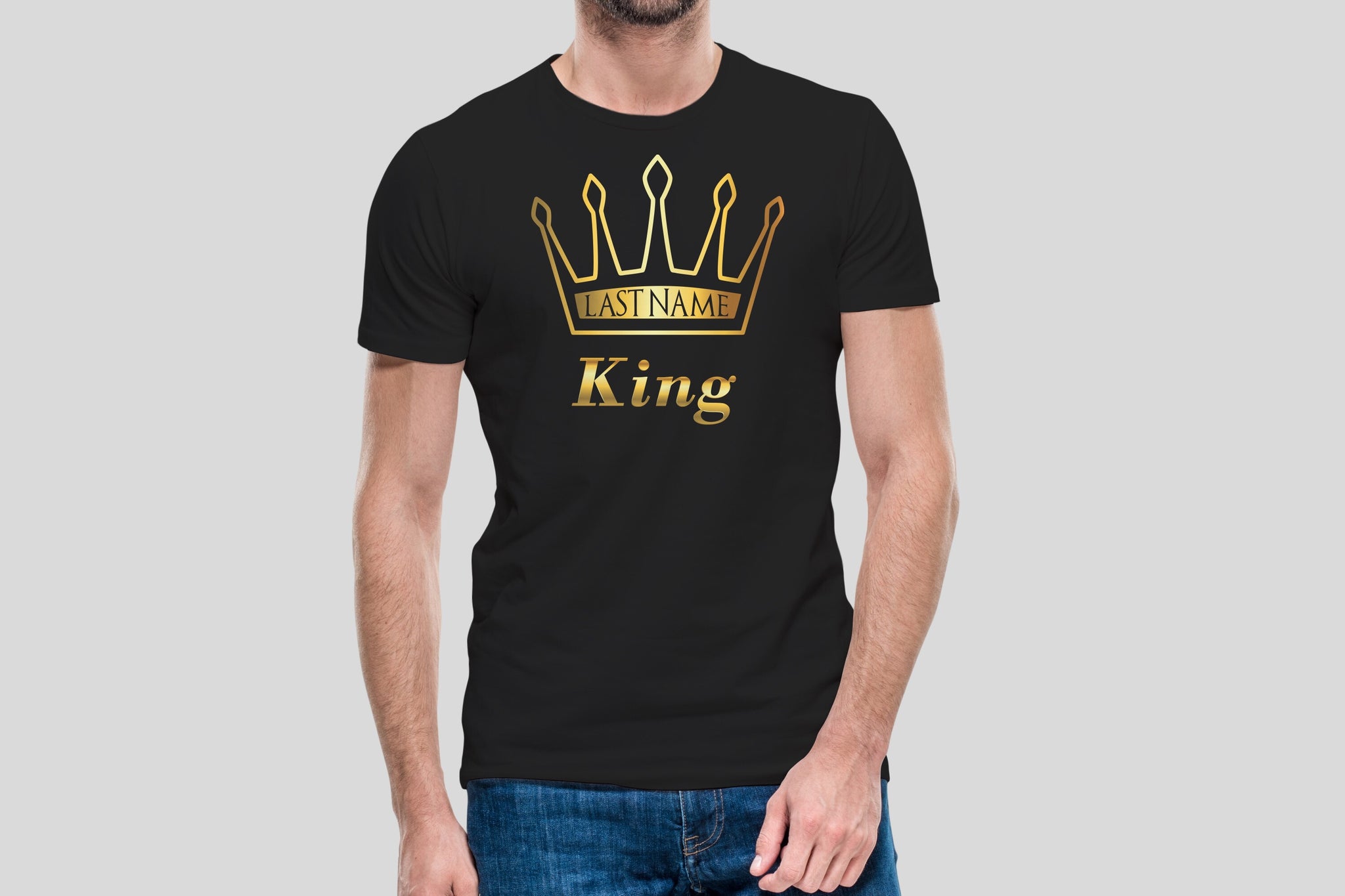 King Last Name Shirt - Peachy Brass