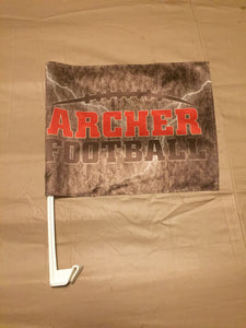 Archer Tigers Car Flag - Peachy Brass