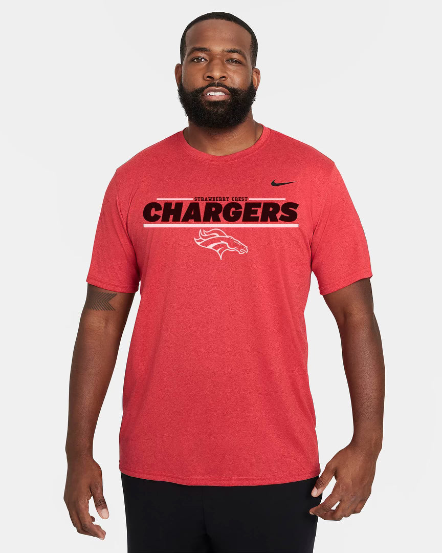 Strawberry Crest Chargers Bold T-Shirt, shirt - Peachy Brass