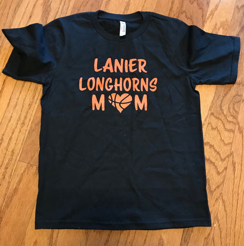 Longhorn Mom (Heart Basketball) Shirt - Peachy Brass