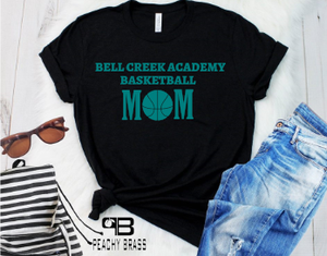 Bell Creek Academy Basketball Mom Shirt - Peachy Brass