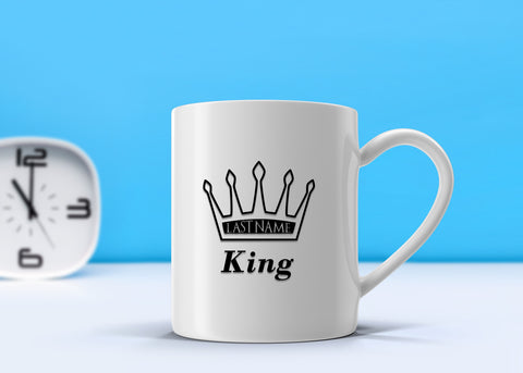 King Last Name Mug - Peachy Brass