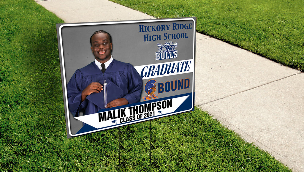 Custom Graduation Yard Sign - Peachy Brass