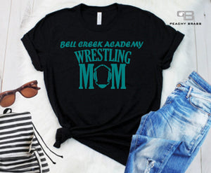 Bell Creek Academy Wrestling Mom Shirt - Peachy Brass