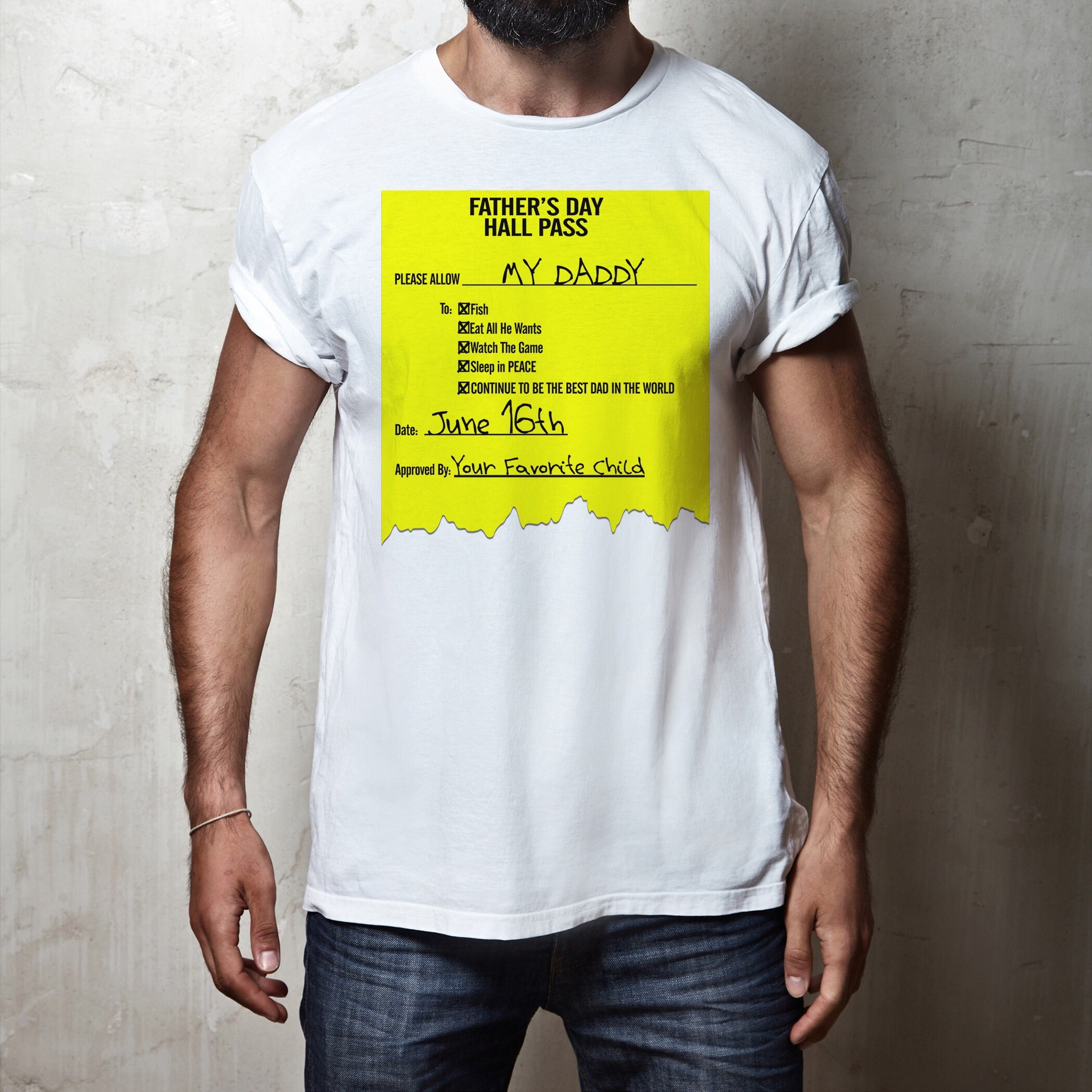 Father’s Day Hall Pass Shirt - Peachy Brass