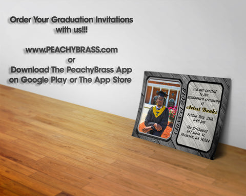 Custom Graduation Invitations - Peachy Brass