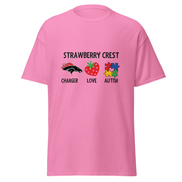 Strawberry Crest Autism Strawberry Heart Shirt