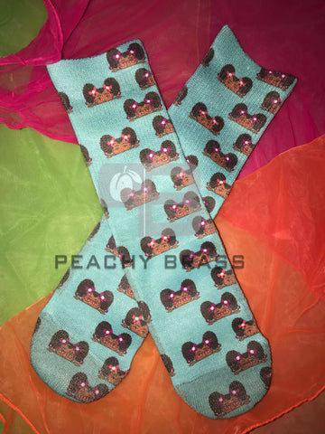 Peek A Boo Socks - Peachy Brass