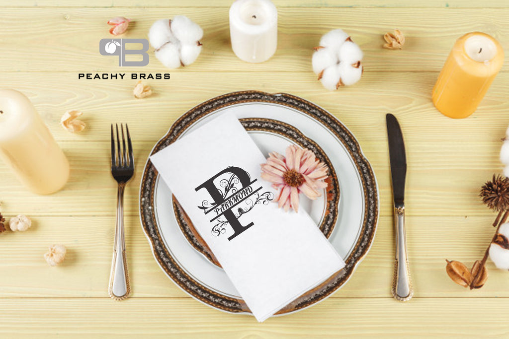 Personalized Cloth Napkins - Peachy Brass