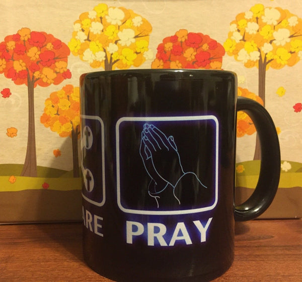 Love Share Pray Icons Mug - Peachy Brass