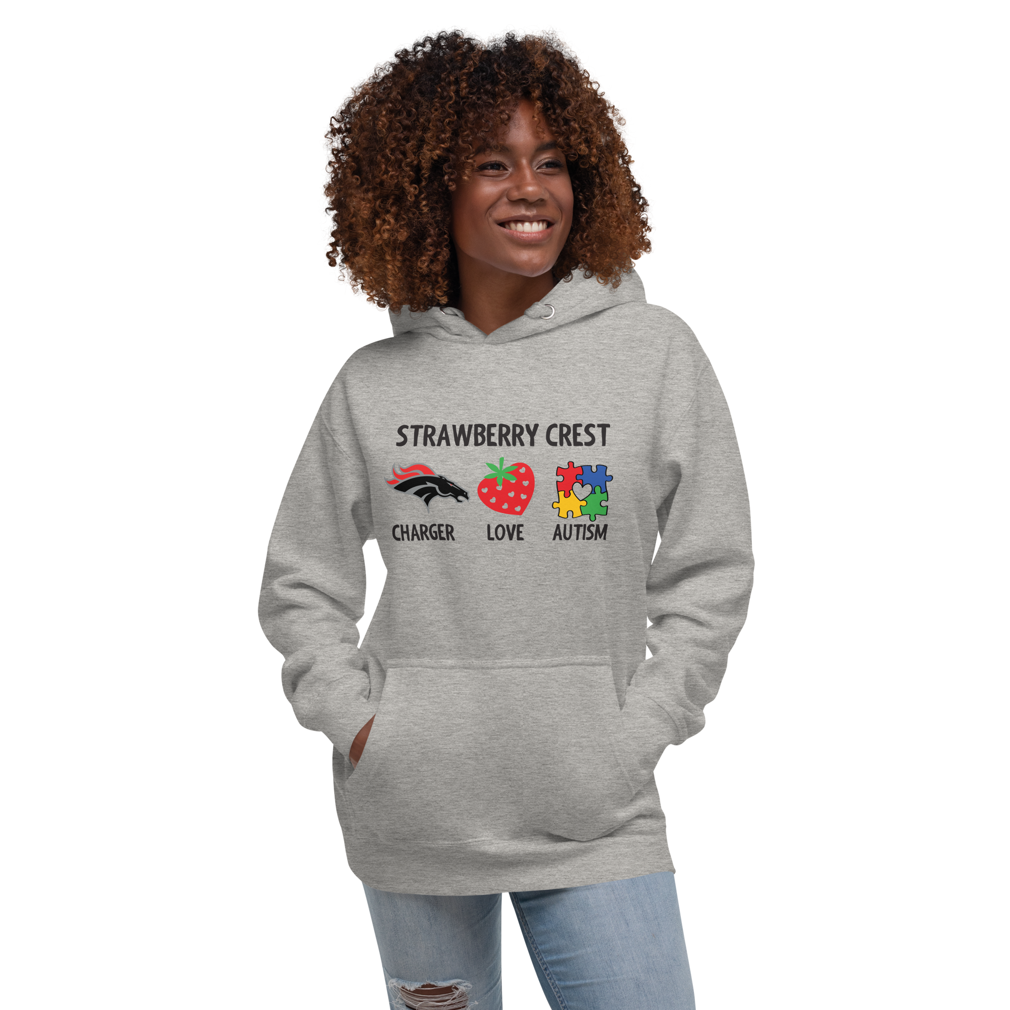 Strawberry Crest Chargers Autism Hoodie