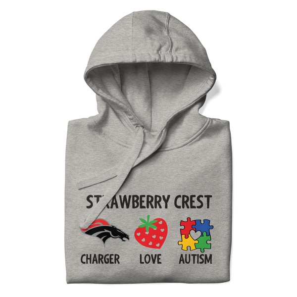 Strawberry Crest Chargers Autism Hoodie