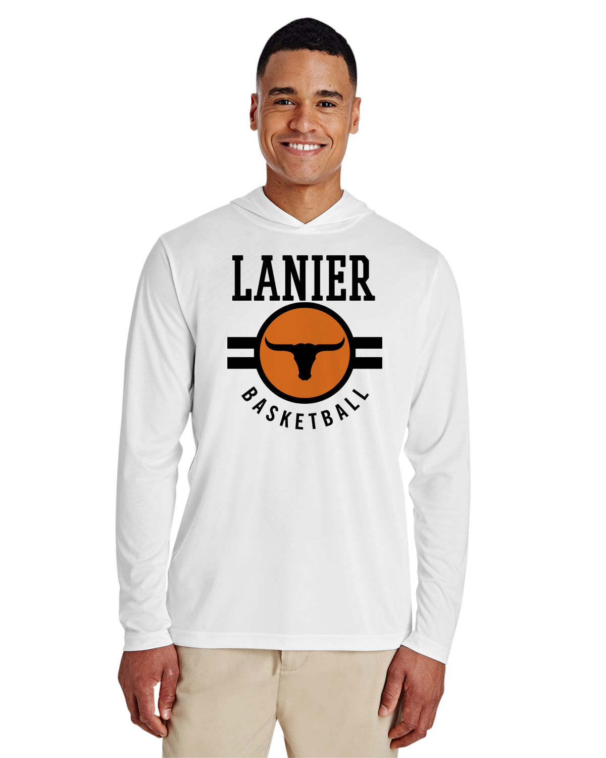 Lanier Longhorn Basketball Hoodie - Peachy Brass