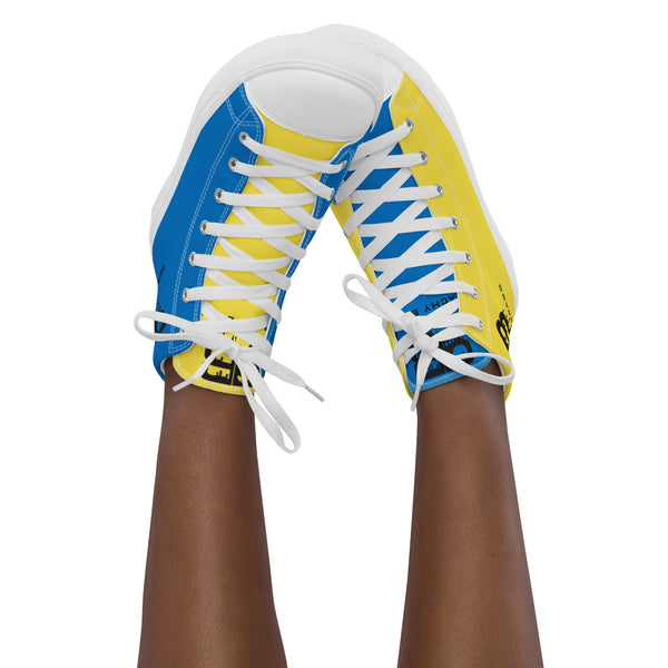 The Drip PB Women's Canvas Shoes Blue/Yellow - Peachy Brass
